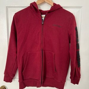 Calvin Klein Burgundy Zip-Up Hoodie